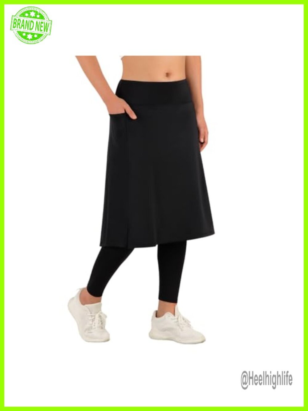 Skirted Leggings with Pockets High Waist Athletic Skirt Leggings Women